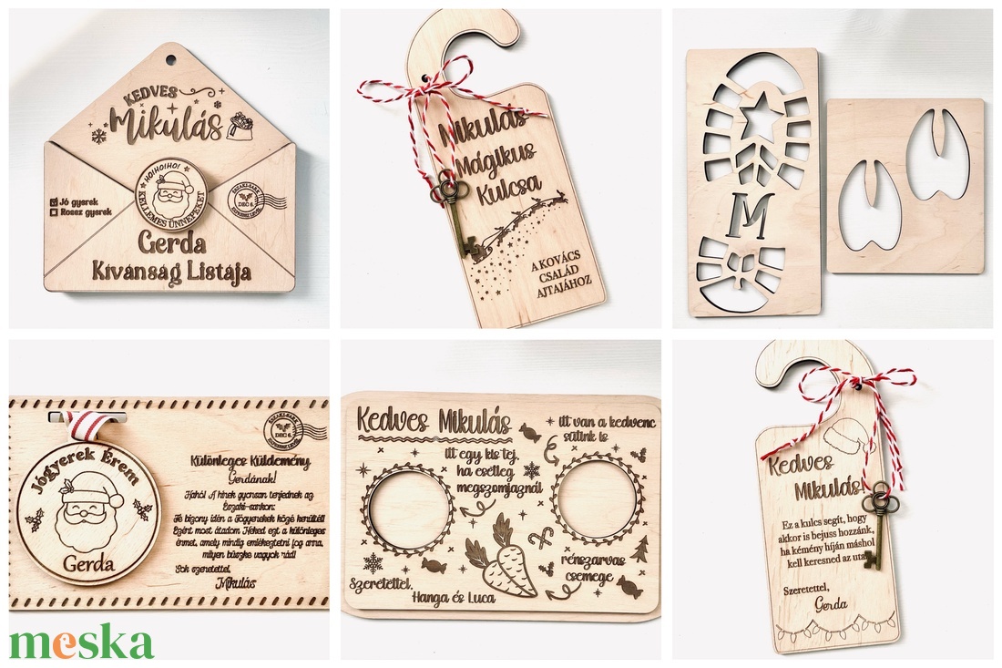Teljes Mikulás szett névre szóló gravírozással  - karácsony - mikulás - mikulás beltéri dekoráció - Meska.hu