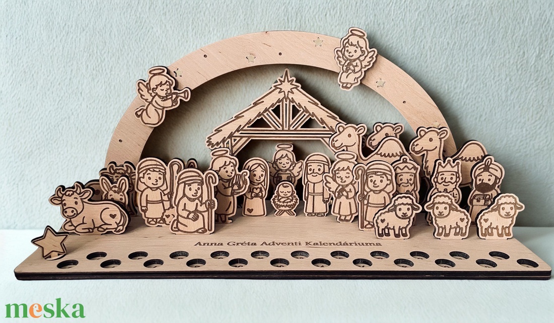 Bővített Betlehemi Adventi Naptár 24 figurával - karácsony - adventi díszek - adventi naptár - Meska.hu