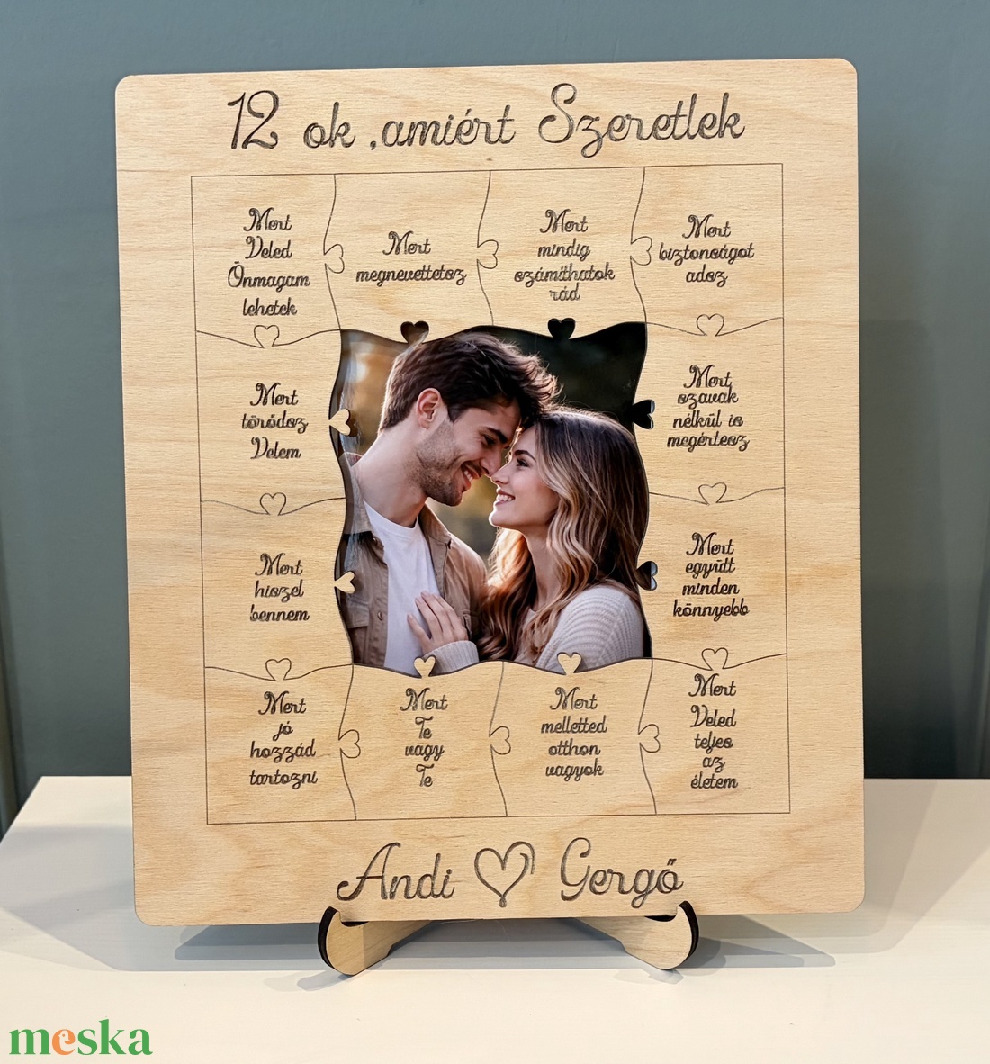 12 ok, amiért szeretlek � személyre szabható fa emléktábla - otthon & életmód - dekoráció - asztal és polc dekoráció - asztaldísz - Meska.hu
