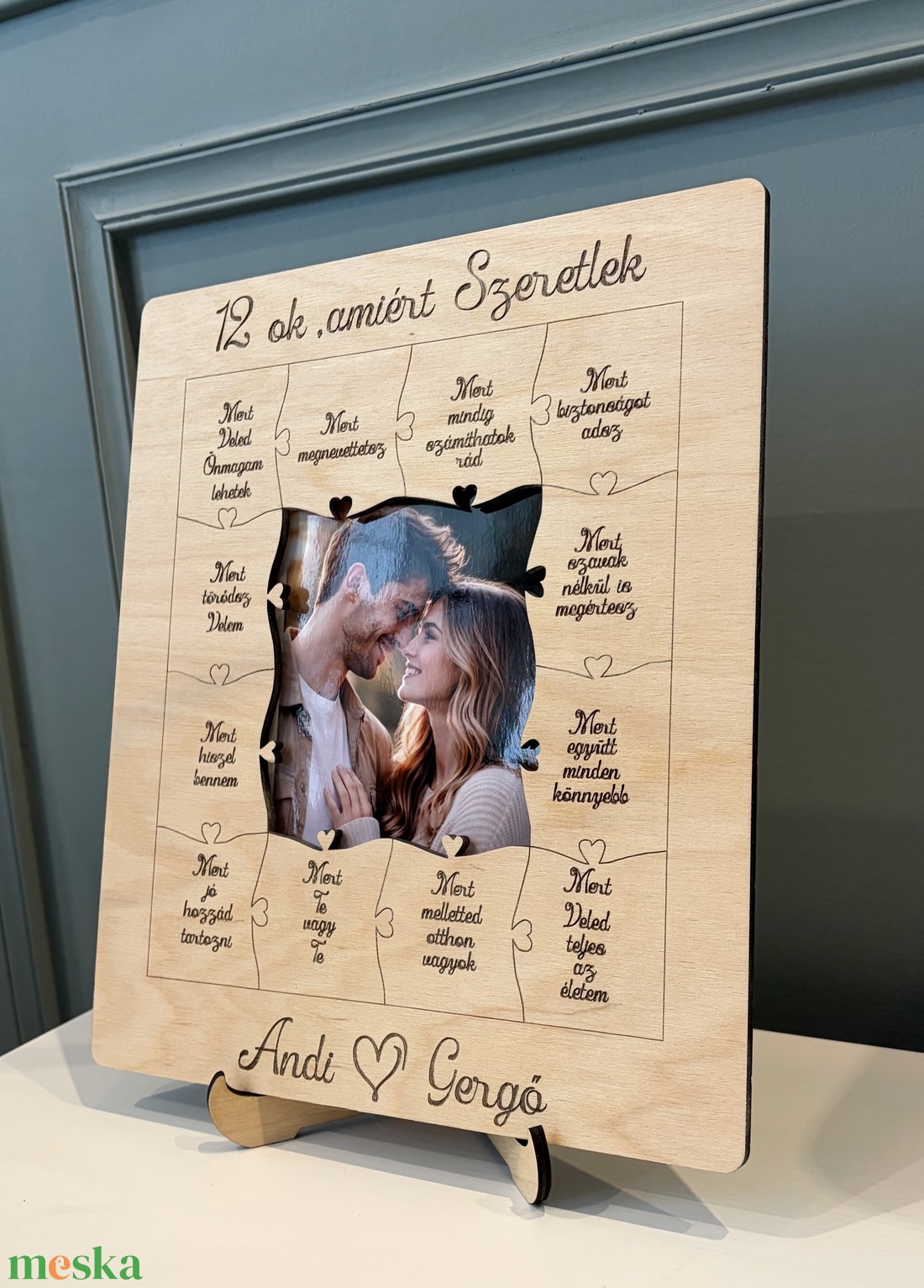 12 ok, amiért szeretlek � személyre szabható fa emléktábla - otthon & életmód - dekoráció - asztal és polc dekoráció - asztaldísz - Meska.hu