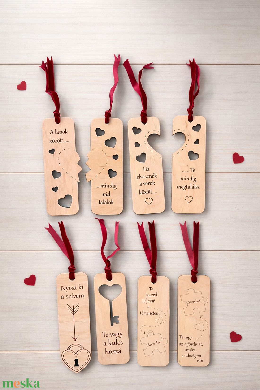 Valentin napi páros fa könyvjelzők - könyv & zene - könyvjelző - Meska.hu