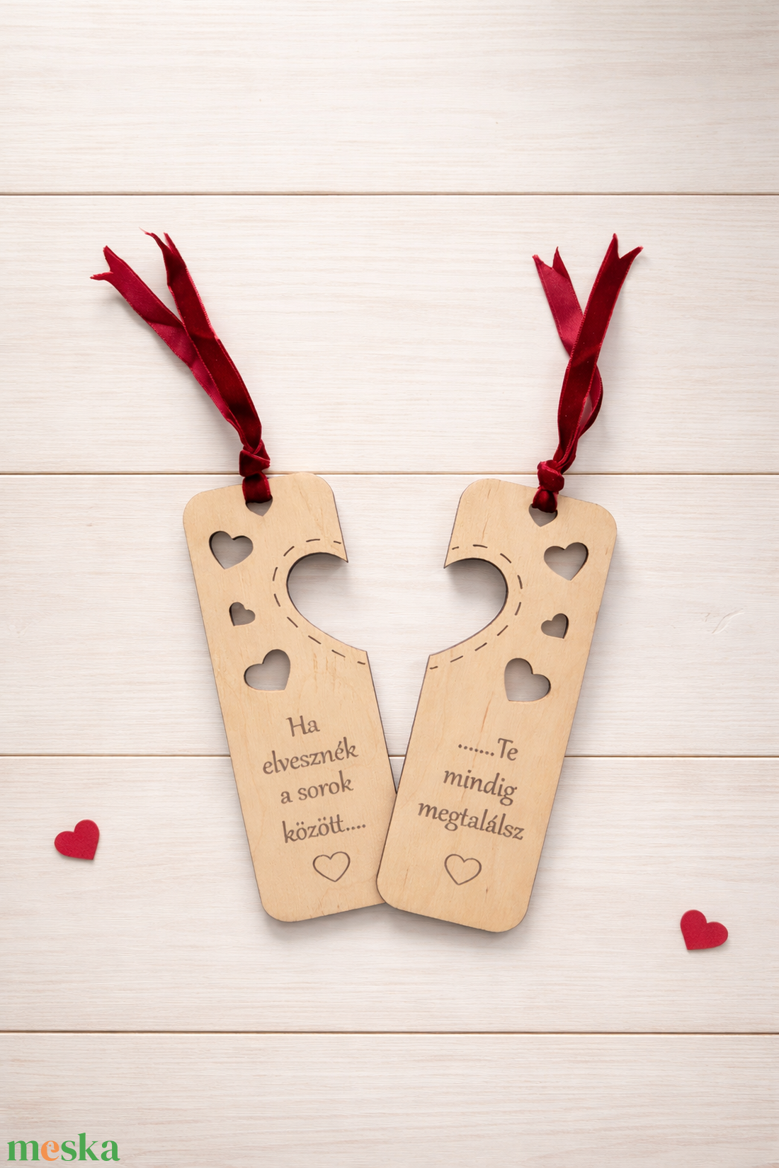 Valentin napi páros fa könyvjelzők - könyv & zene - könyvjelző - Meska.hu