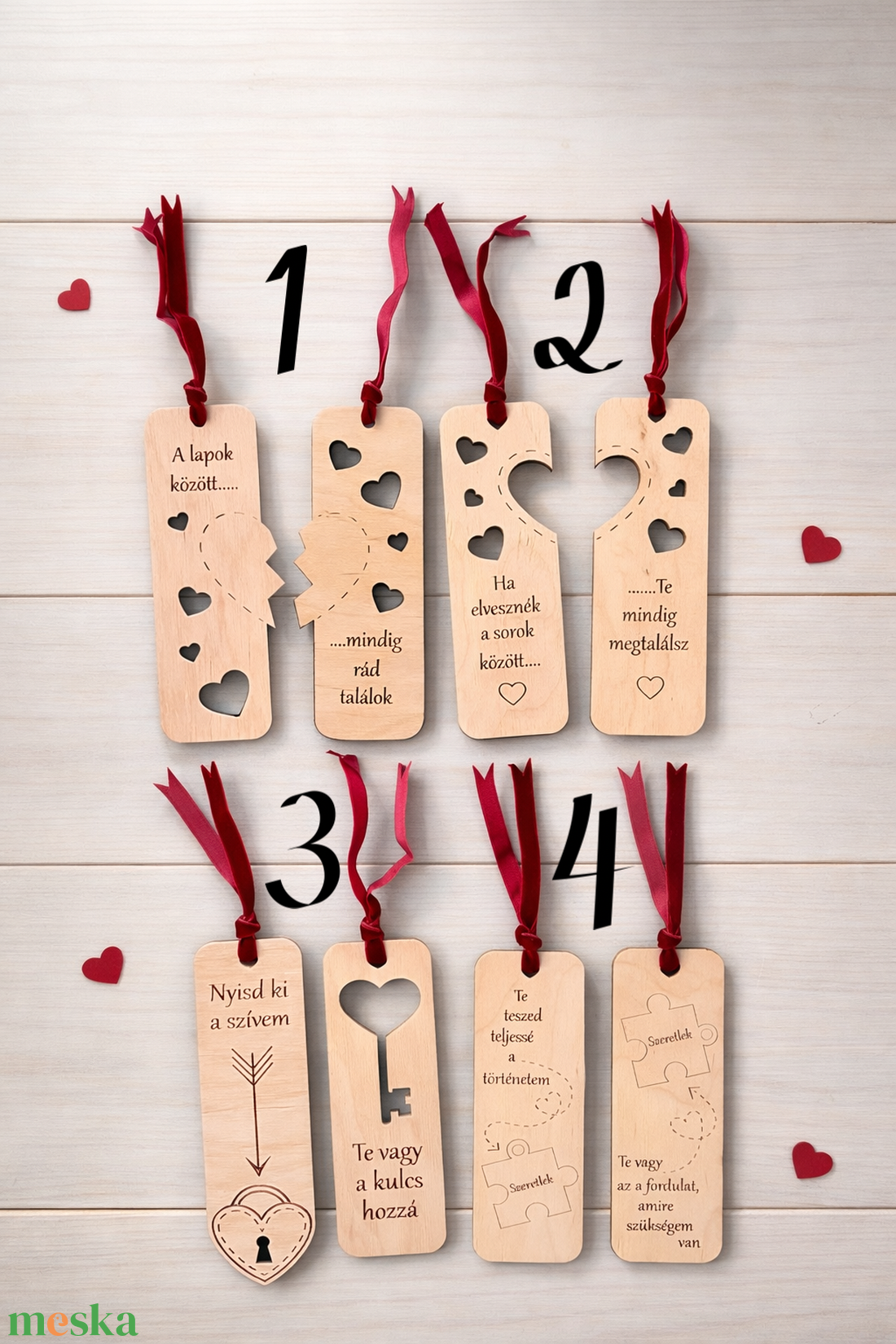 Valentin napi páros fa könyvjelzők - könyv & zene - könyvjelző - Meska.hu
