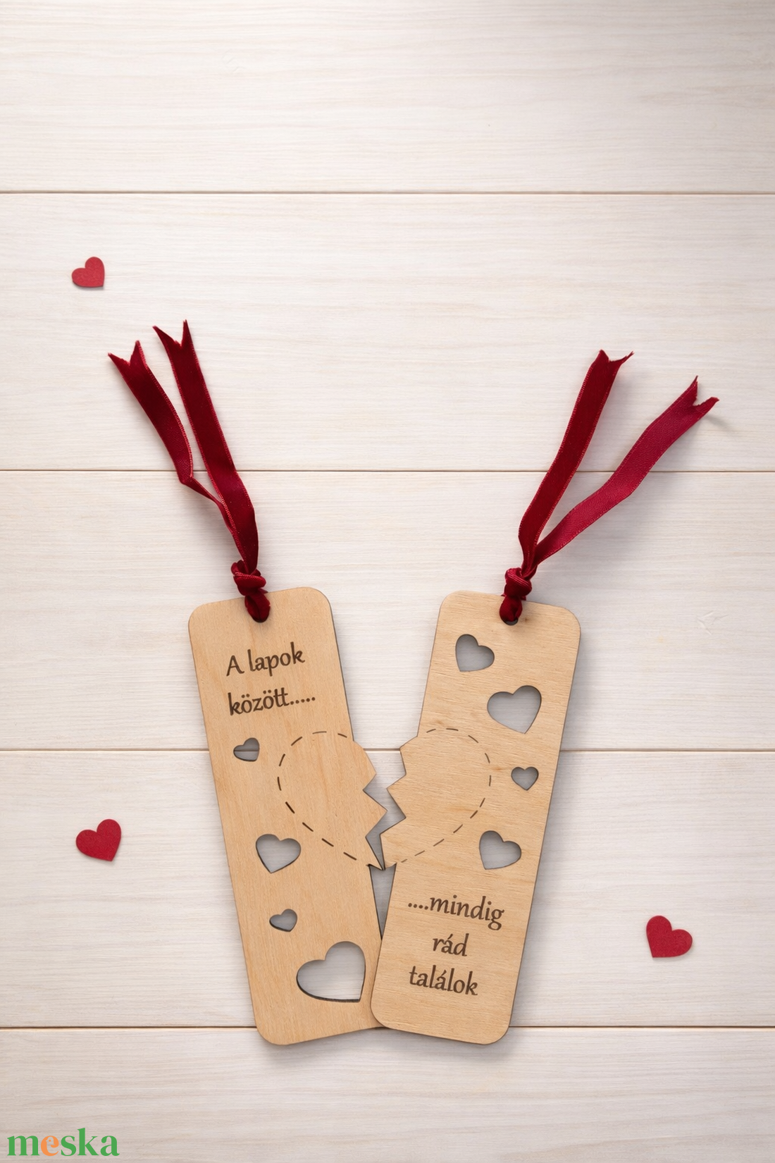 Valentin napi páros fa könyvjelzők - könyv & zene - könyvjelző - Meska.hu