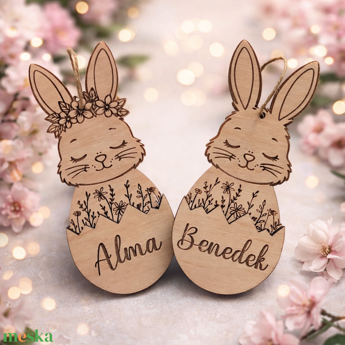 Névre szóló húsvéti nyuszi kosárjelölő és pénzátadó - ünnepi díszek, dekorációk - húsvéti díszek és dekorációk - húsvéti ajándékátadó - Meska.hu