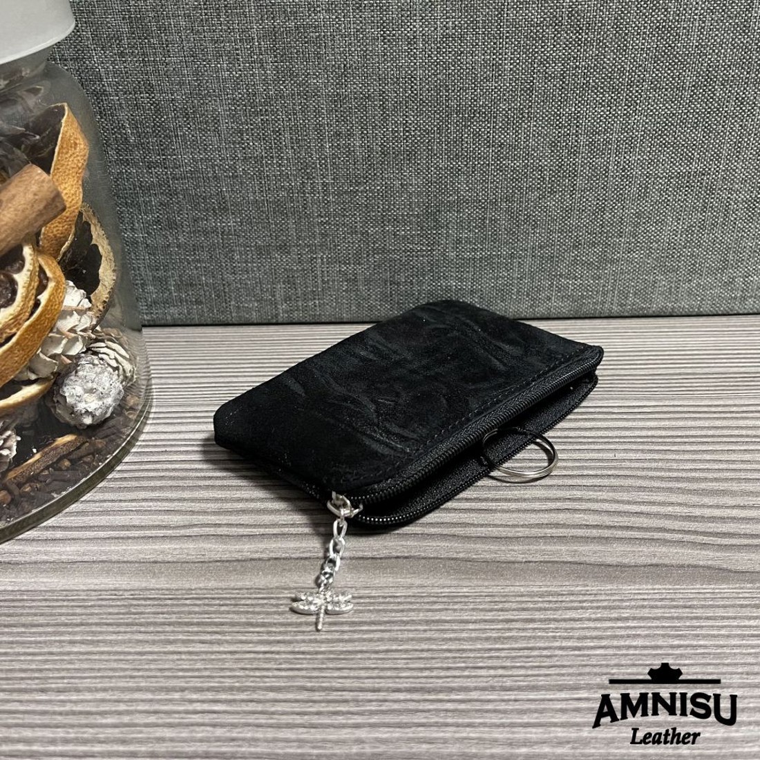 Csillámos fekete egy cipzáras kulcstartó - LIMITÁLT - táska & tok - kulcstartó & táskadísz - kulcstartó - Meska.hu