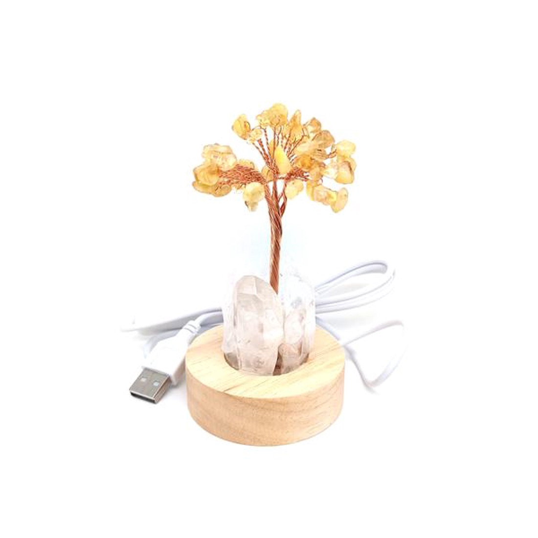 Lámpa fa talpas USB citrin hegyi életfa 6cm - kellékek & szerszámok - ásvány alapanyag - ásvány lámpa - Meska.hu