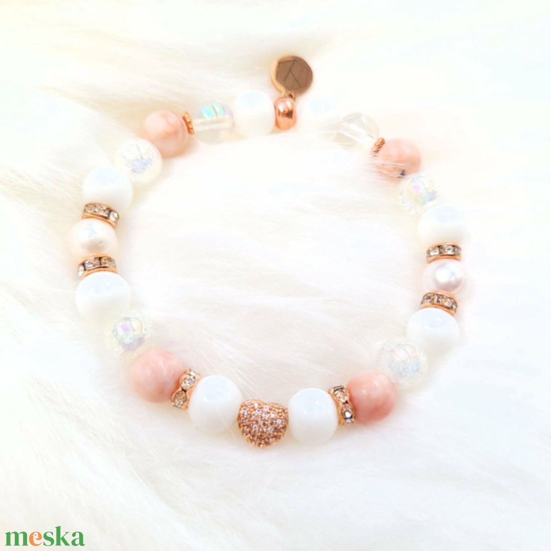 ROSEGOLD szív luxury ásványkarkötő - ékszer - karkötő - ásványkarkötő - Meska.hu ROSEGOLD szív luxury ásványkarkötő - ékszer - karkötő - ásványkarkötő - Meska.hu
