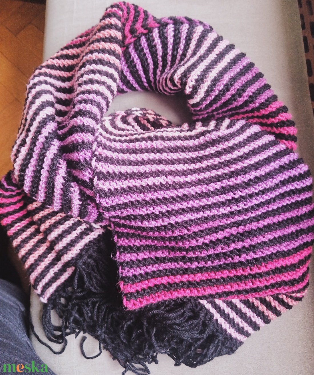 Kötött sál - ruha & divat - sál, sapka, kendő - sál - Meska.hu