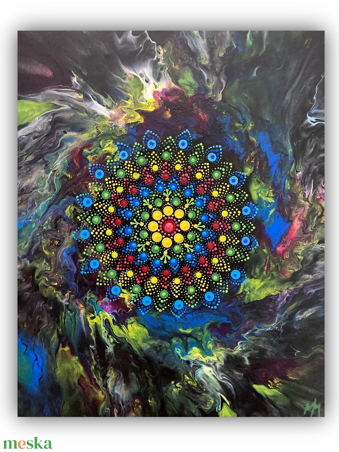 Mandala - művészet - festmény - akril - Meska.hu