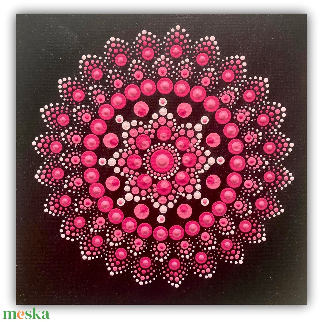 Pink mandala  - művészet - festmény - akril - Meska.hu