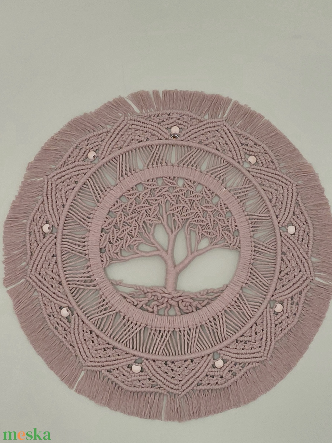 Makramé mandala életfa - otthon & életmód - dekoráció - fali és függő dekoráció - falra akasztható dekor - Meska.hu