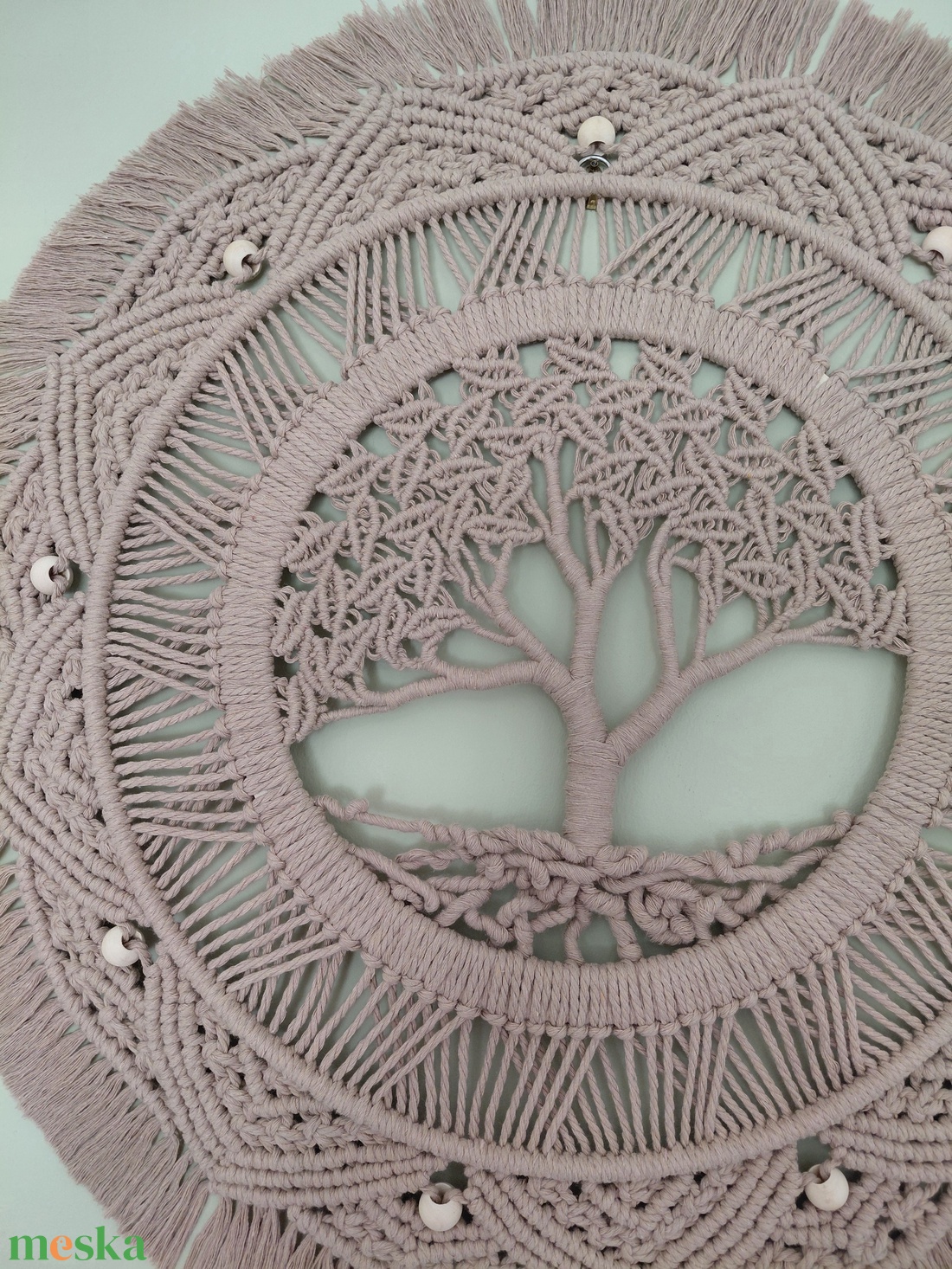 Makramé mandala életfa - otthon & életmód - dekoráció - fali és függő dekoráció - falra akasztható dekor - Meska.hu