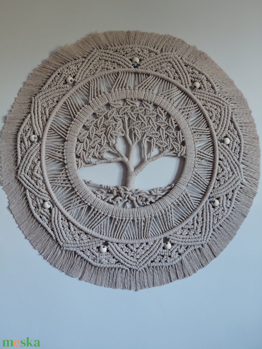 Makramé mandala életfa - otthon & életmód - dekoráció - fali és függő dekoráció - falra akasztható dekor - Meska.hu
