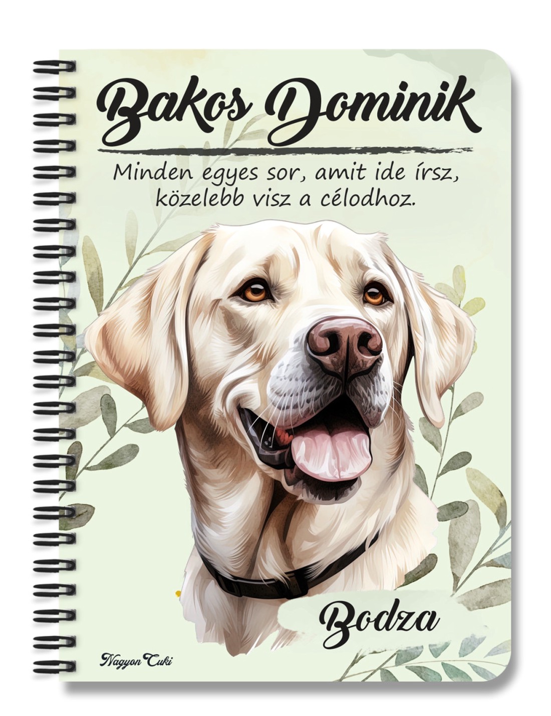 Személyre szabható - Fehér labrador portré mintás A6-os füzet - otthon & életmód - papír, írószer - jegyzetfüzet & napló - Meska.hu
