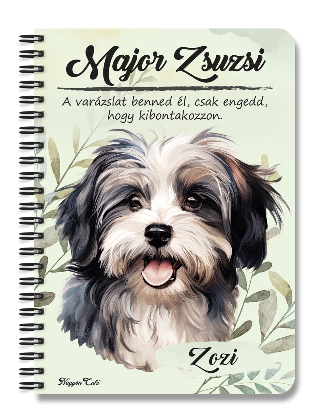Személyre szabható - Szürke Havanese portré mintás A5-ös füzet - otthon & életmód - papír, írószer - jegyzetfüzet & napló - Meska.hu