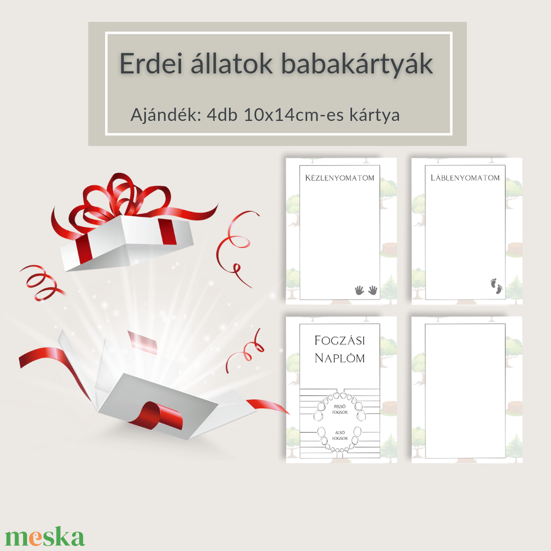 Erdei állatok babakártyák, mérföldkő kátyák - ruha & divat - babaruha & gyerekruha - babafotózási ruha és kellék - Meska.hu