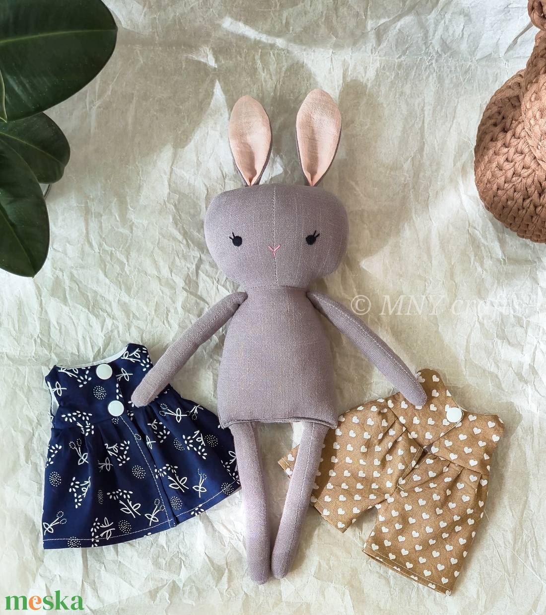 Textil nyuszi (közepes) - játék & sport - plüssállat & játékfigura - nyuszi - Meska.hu