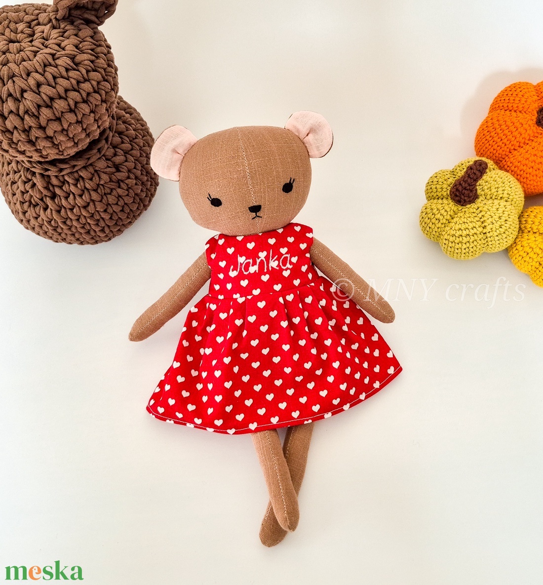 Textil maci (közepes) - játék & sport - baba & babaház - öltöztethető baba - Meska.hu