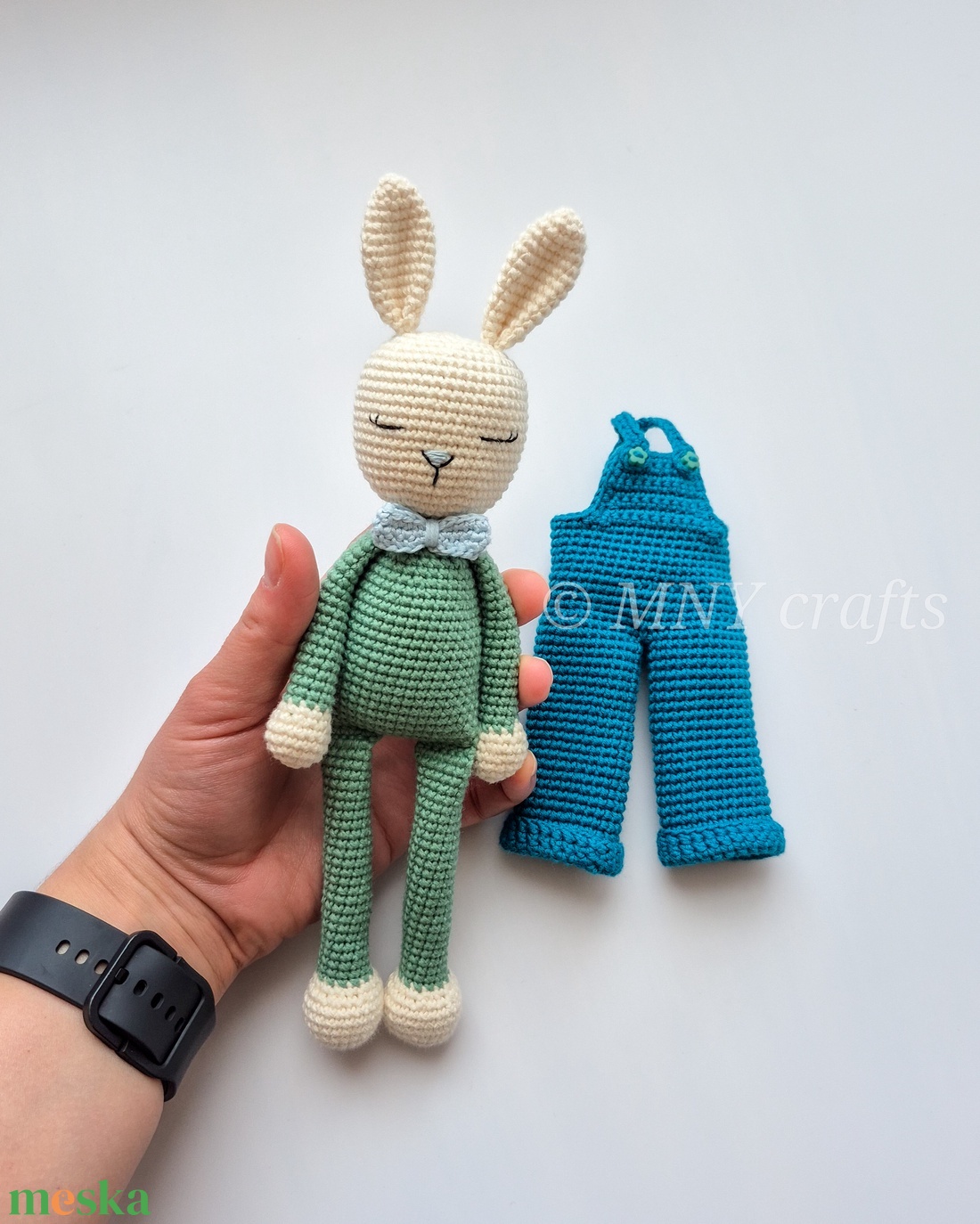 Horgolt fiú nyuszi - játék & sport - plüssállat & játékfigura - nyuszi - Meska.hu