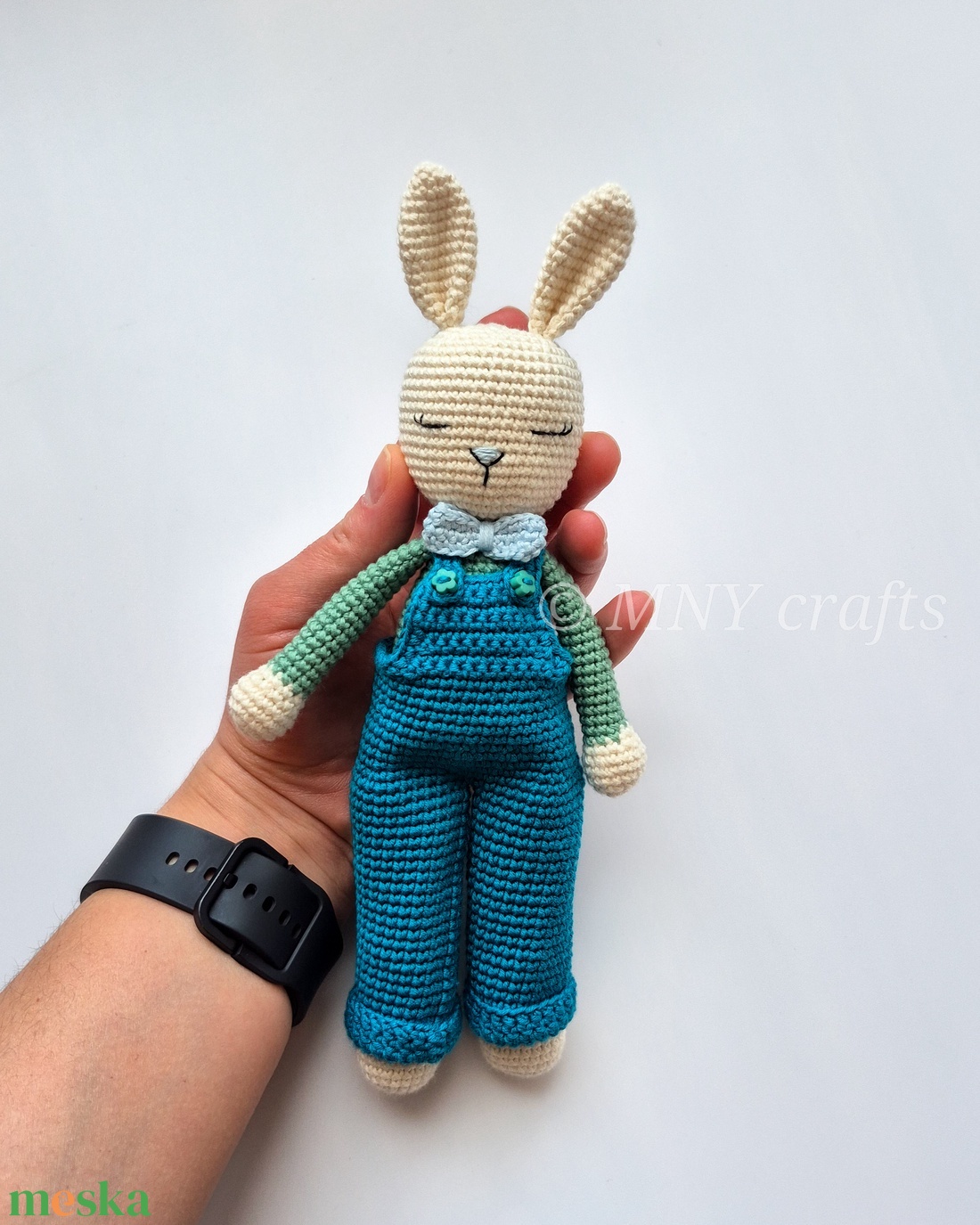 Horgolt fiú nyuszi - játék & sport - plüssállat & játékfigura - nyuszi - Meska.hu