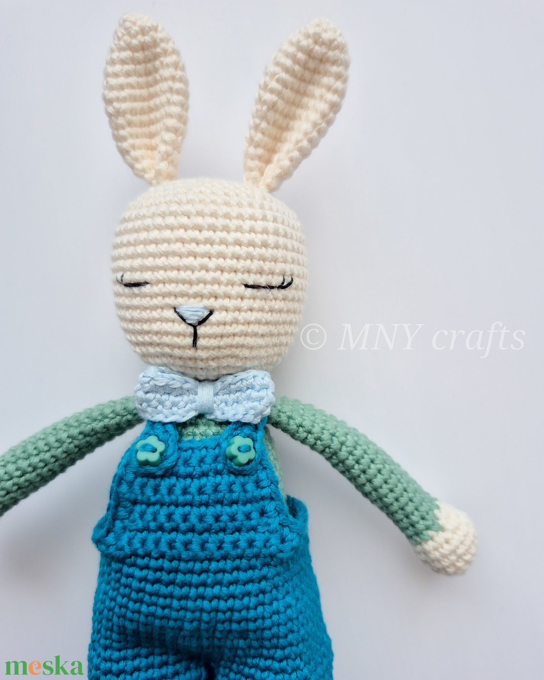 Horgolt fiú nyuszi - játék & sport - plüssállat & játékfigura - nyuszi - Meska.hu