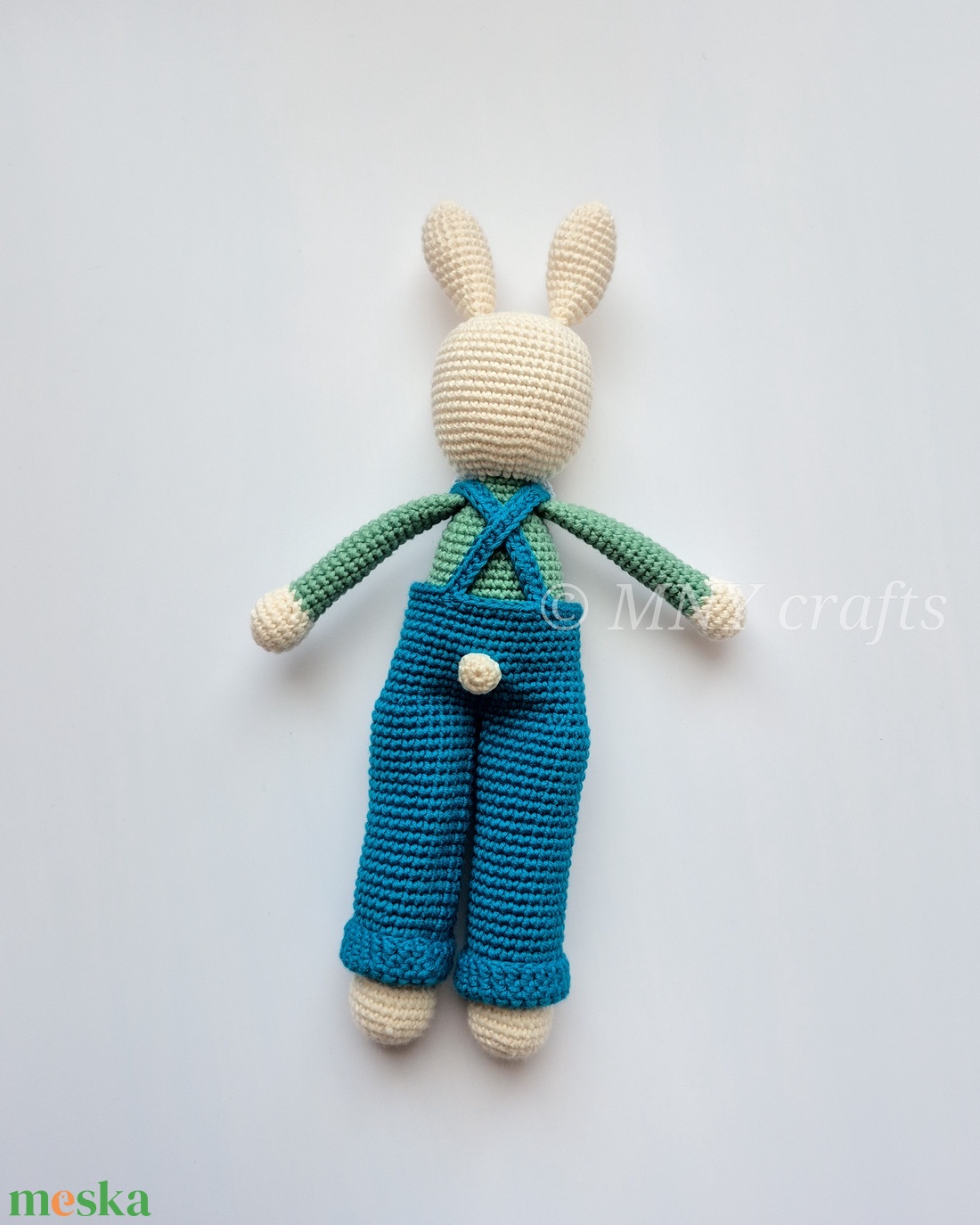 Horgolt fiú nyuszi - játék & sport - plüssállat & játékfigura - nyuszi - Meska.hu