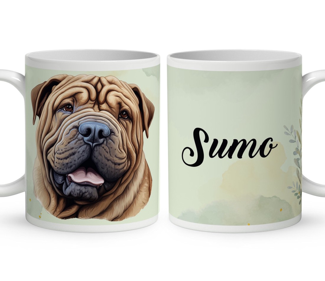 Névvel kérhető - Sharpei portré mintás bögre - otthon & életmód - konyhafelszerelés, tálalás - tálalás - bögre & csésze - Meska.hu