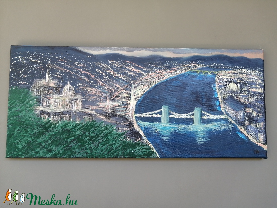 Budapest nyári éjjel - művészet - festmény - akril - Meska.hu Budapest nyári éjjel - művészet - festmény - akril - Meska.hu