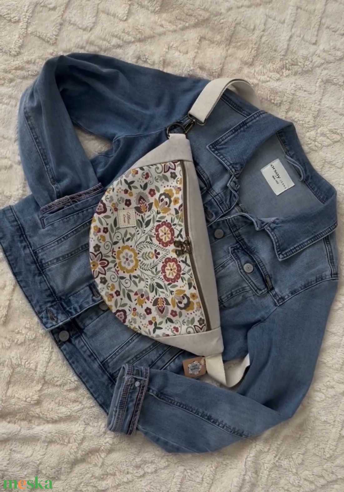 Vintage virágos nagy Moonlight belt bag - táska & tok - övtáska - Meska.hu