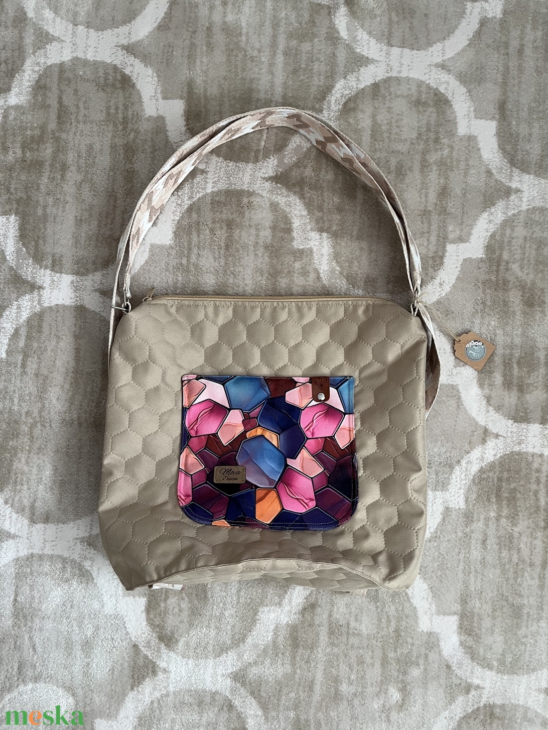 Bézs Morfa hátizsák és válltáska - táska & tok - hátizsák - hátizsák - Meska.hu