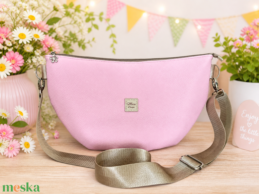 Luna bag matt rózsaszín - táska & tok - kézitáska & válltáska - vállon átvethető táska - Meska.hu