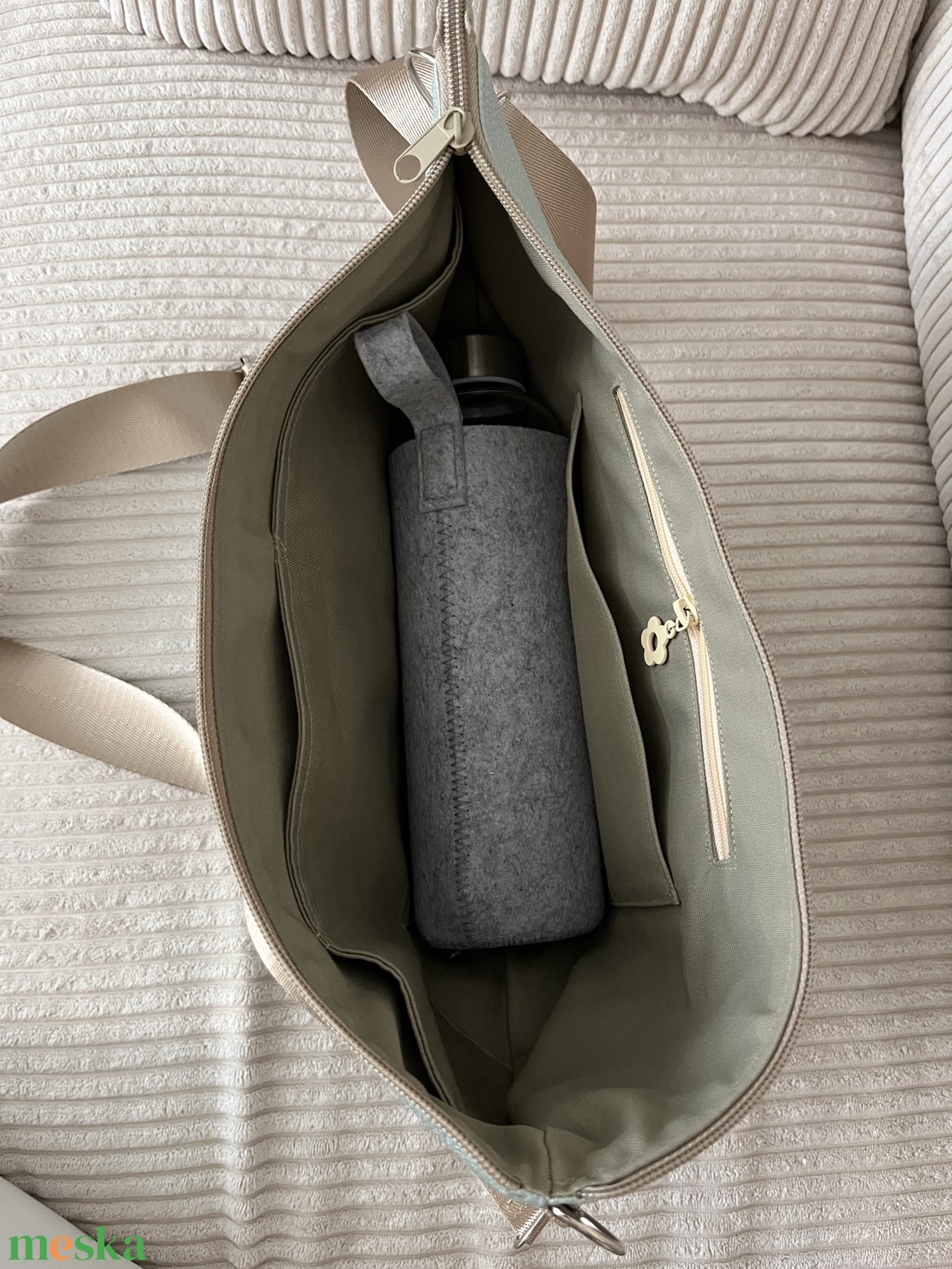 Luna bag világos barna metál fényű - táska & tok - kézitáska & válltáska - vállon átvethető táska - Meska.hu