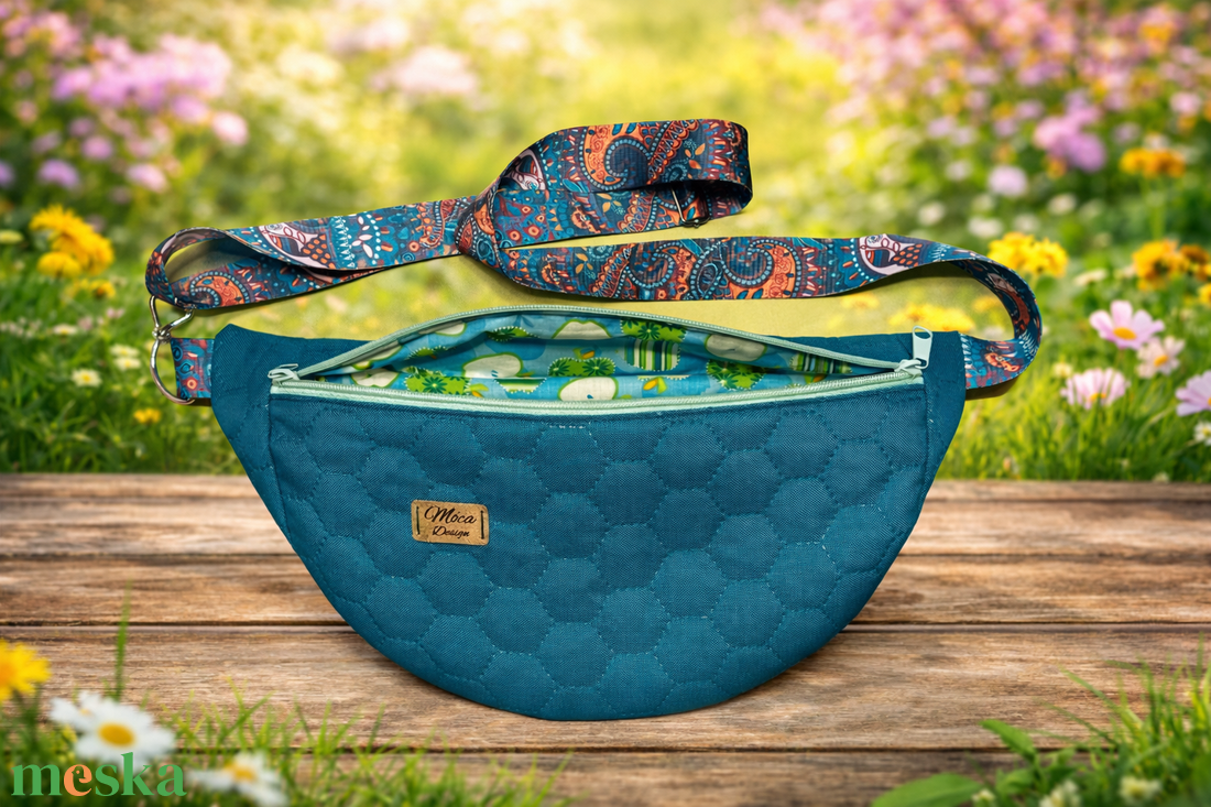 Moonlight belt bag türkizzöld - táska & tok - kézitáska & válltáska - vállon átvethető táska - Meska.hu