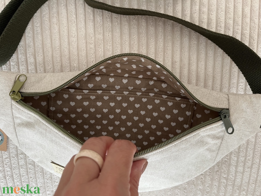 Moonlight kicsi belt bag natúr - táska & tok - övtáska - Meska.hu
