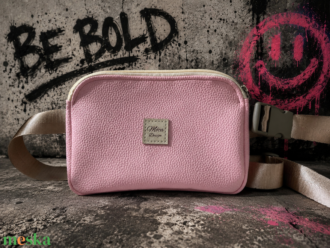 Cube belt bag rózsaszín - táska & tok - övtáska - Meska.hu