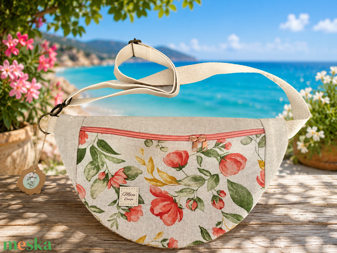 Moonlight festői virágos belt bag - táska & tok - kézitáska & válltáska - vállon átvethető táska - Meska.hu