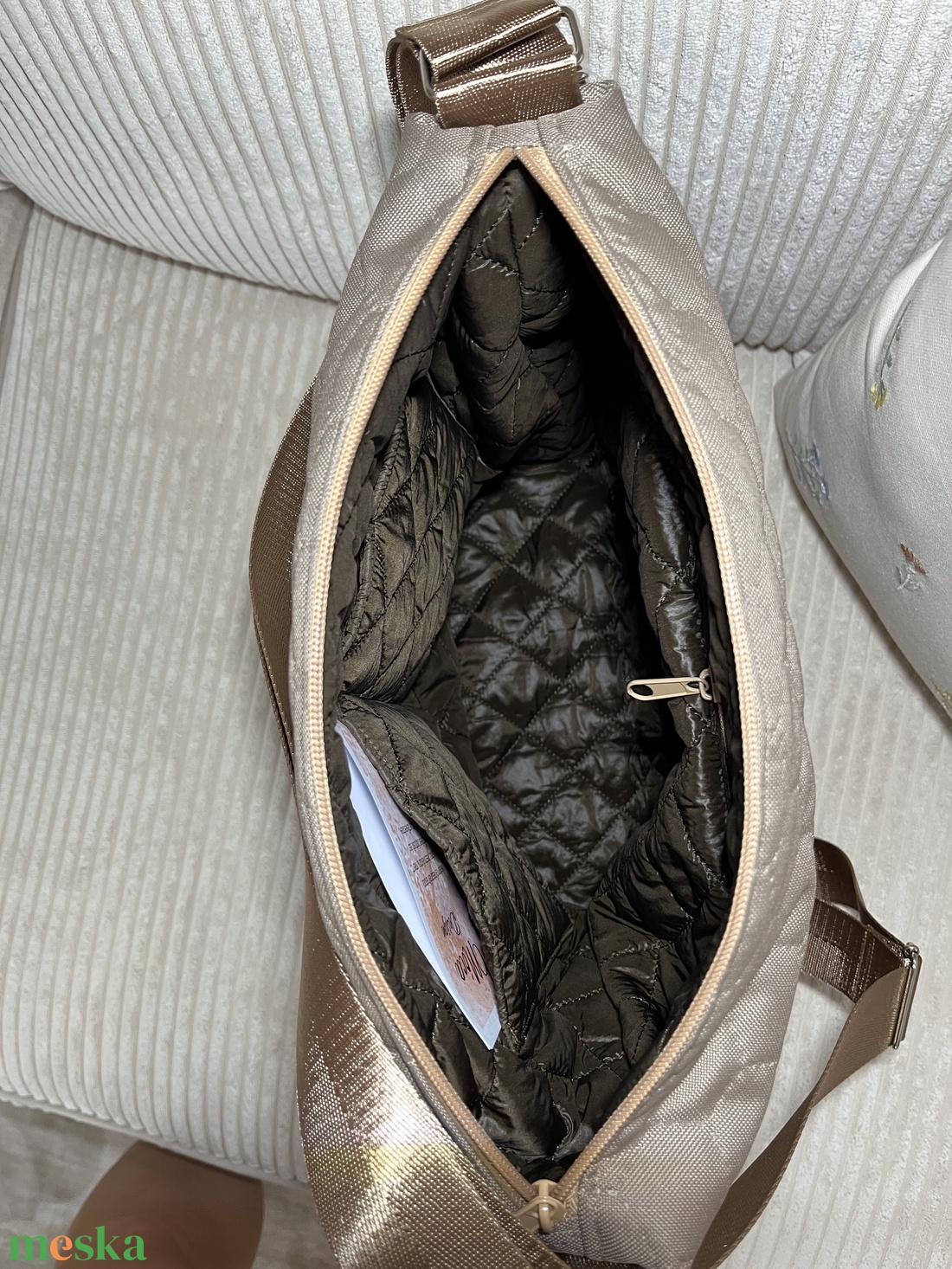 MORFA bag világosbarna mandalás - táska & tok - kézitáska & válltáska - alkalmi táska - Meska.hu