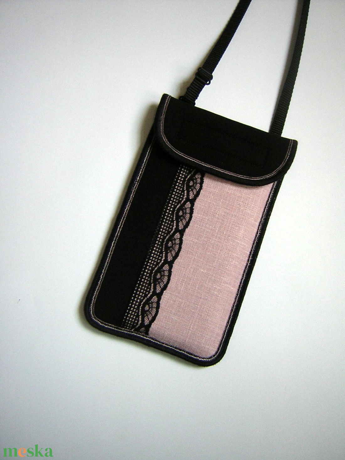 Állíthatópántos mobil tok  telefontok fekete púder színű - táska & tok - pénztárca & más tok - telefontok - Meska.hu