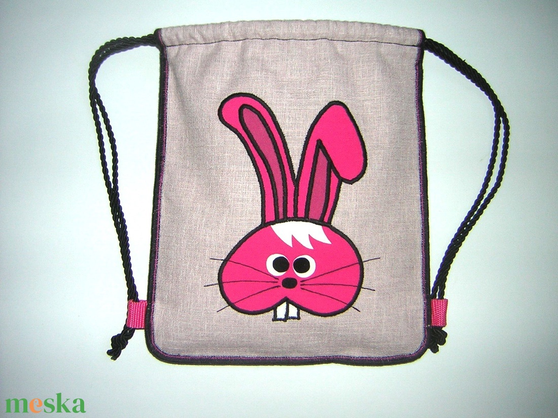 Cuki kislány hátitáska Gyerek hátizsák gymbag ovis táska rózsaszín pink nyuszival - játék & sport - ovis felszerelés - ovis hátizsák - Meska.hu