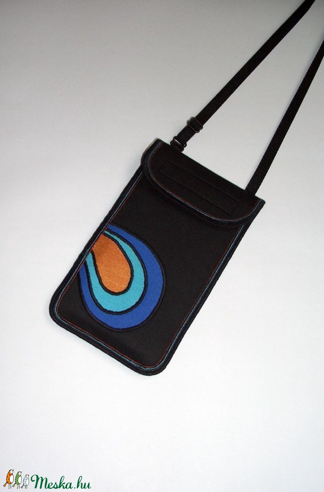 Nyakbaakasztató mobil tok  Plus-os méretű telefonokhoz  XL-es tok állítható pánttal - táska & tok - kézitáska & válltáska - vállon átvethető táska - Meska.hu