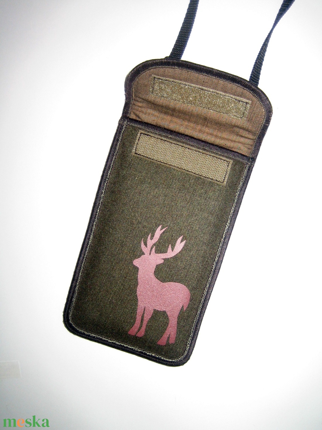 Szarvasos telefontok nagy méretű telefonokhoz Nyakbaakasztható állítható pántos kistáska vadászoknak - táska & tok - pénztárca & más tok - telefontok - Meska.hu