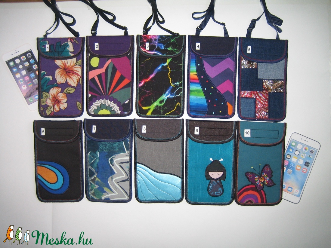 Mobiltok állítható pánttal Plus-os méretű telefonokhoz  nyakba akasztható  -  - Meska.hu