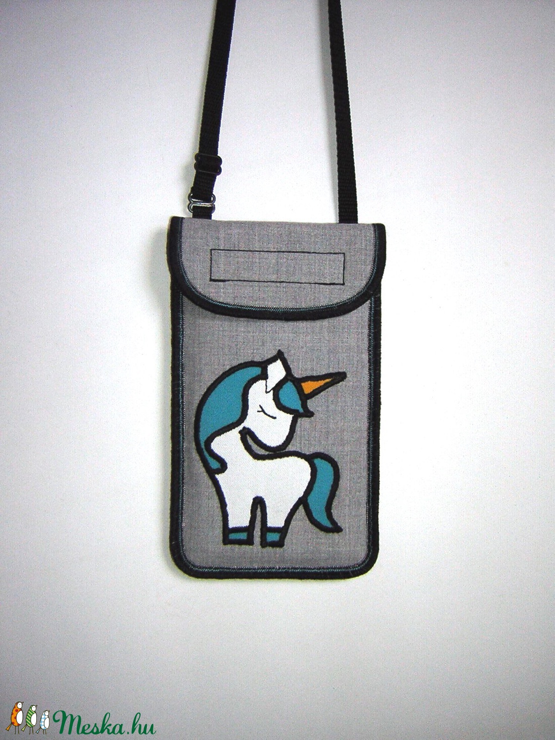 Cuki mobil tok állítható pánttal  XL telefon tartó Nyakba akasztható kistáska unikornis -  - Meska.hu
