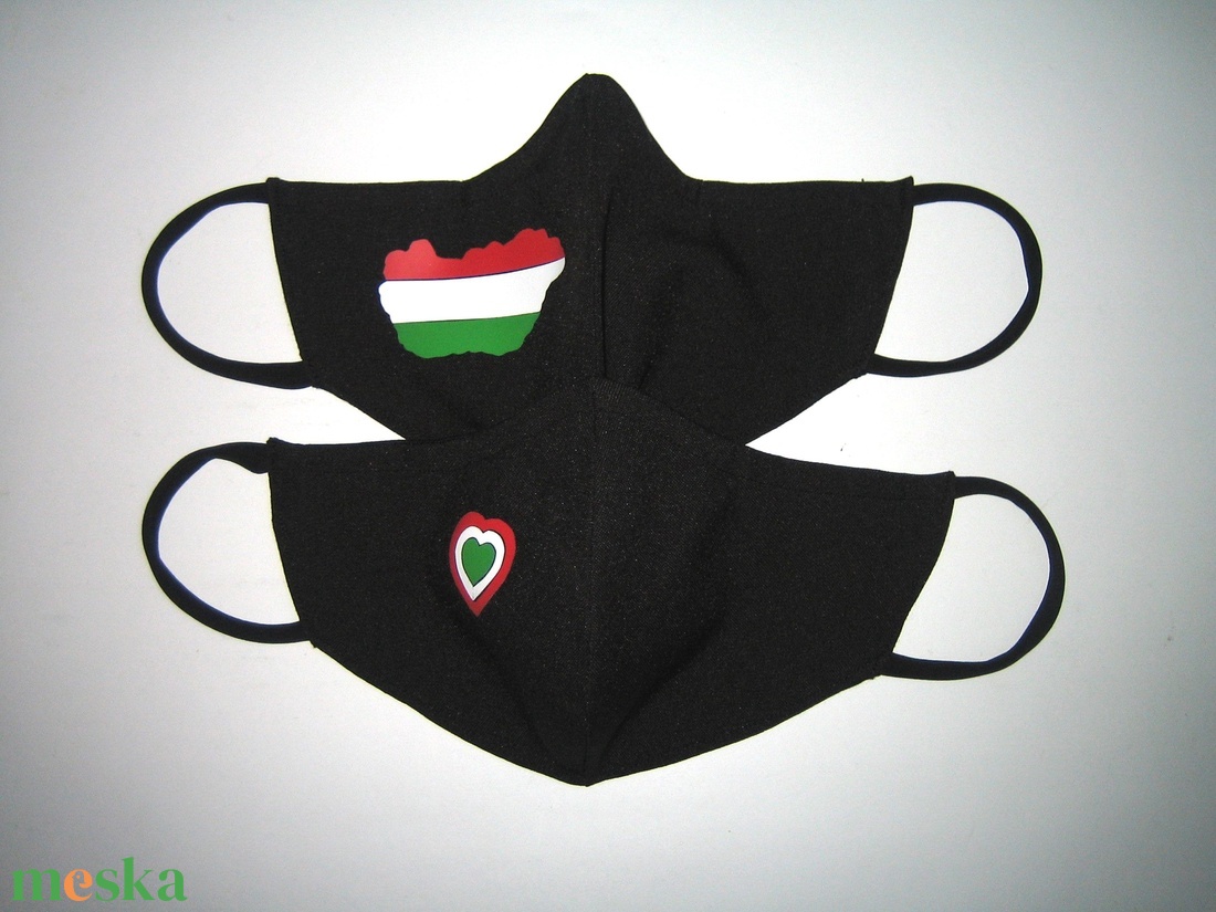 Drótos Szájmaszk fülre akasztható arcmaszk nemzeti színű 2 db textilmaszk  Magyarország  - maszk, arcmaszk - női - Meska.hu