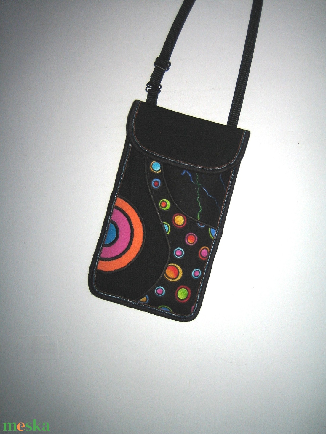 Zsebes telefontok állítható pánttal  XL telefon tartó Nyakba is akasztható kistáska Színes - táska & tok - pénztárca & más tok - telefontok - Meska.hu