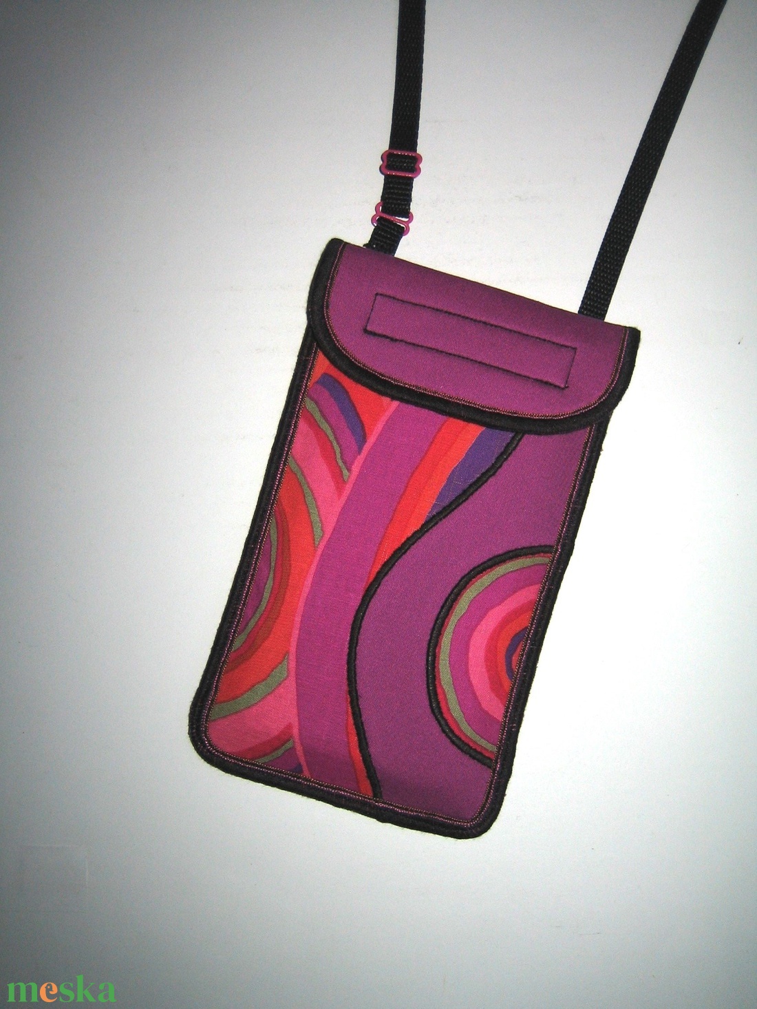 Mobil Tok állítható pánttal  XL telefon tartó Nyakba akasztható kistáska színes-vidám - táska & tok - pénztárca & más tok - telefontok - Meska.hu
