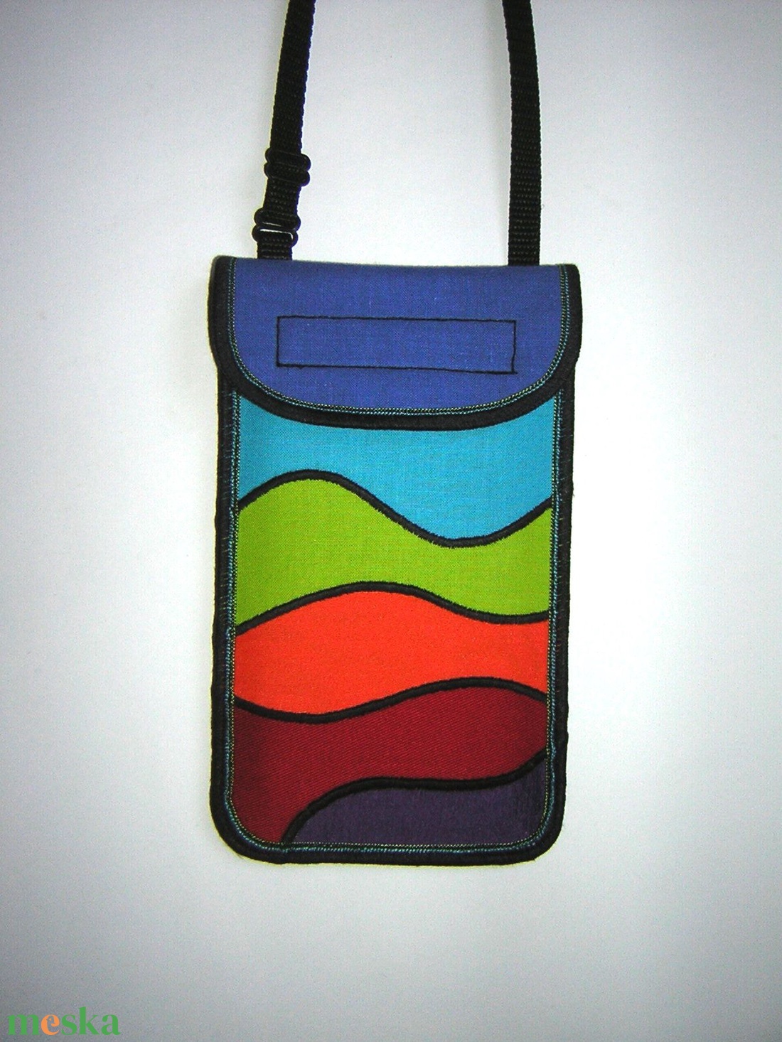 Telefontok állítható pánttal nyakba akasztható kistáska Szivárvány - táska & tok - pénztárca & más tok - telefontok - Meska.hu
