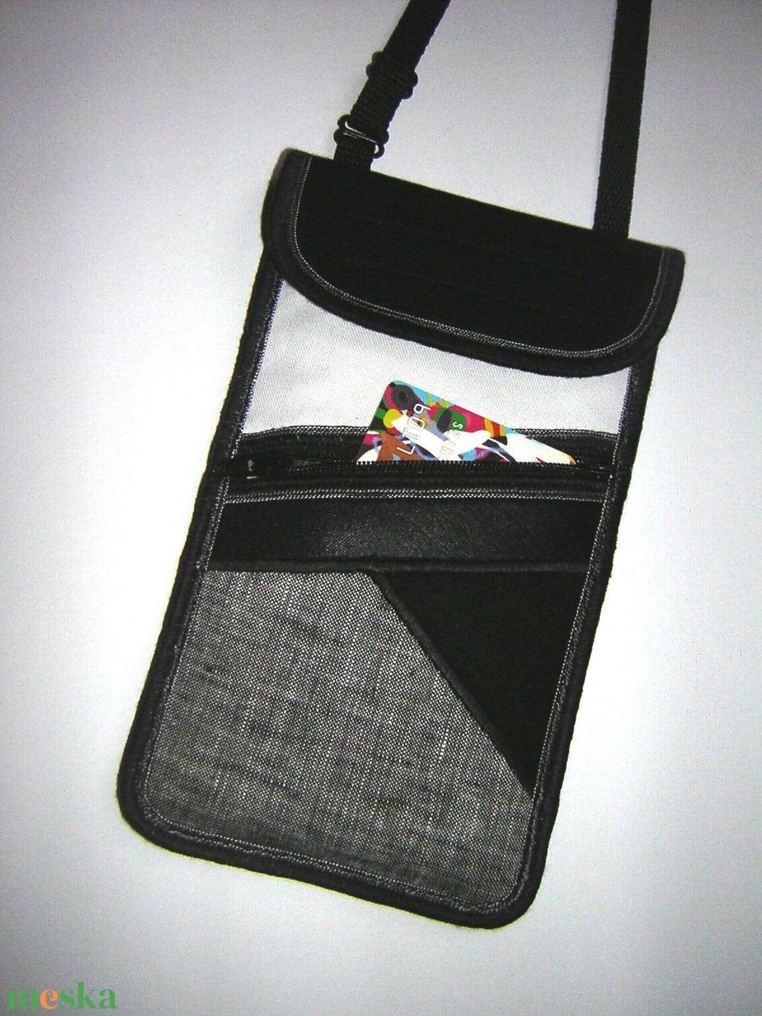 Telefontok kártyatartó kis zsebbel Nyakba akasztható elegáns kistáska   - táska & tok - pénztárca & más tok - telefontok - Meska.hu