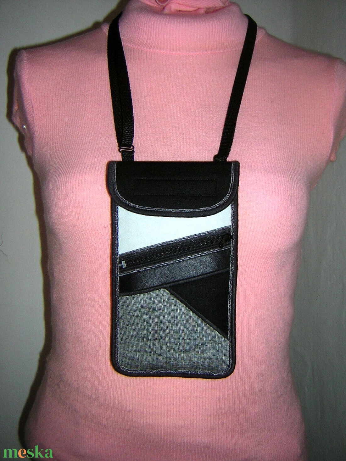 Telefontok kártyatartó kis zsebbel Nyakba akasztható elegáns kistáska   - táska & tok - pénztárca & más tok - telefontok - Meska.hu